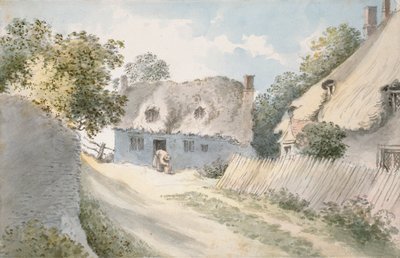 Chalupy ve vesnické ulici, 18. století od John Baptist Malchair
