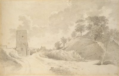 Oxford Castle and the Castle Mound, 27. května 1784 od John Baptist Malchair