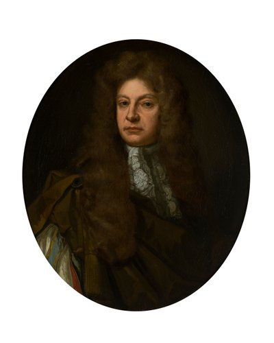 Polodlouhý portrét Adama Urquharta s krajkou Jabot (olej na plátně) od John Baptist de (circle of) Medina