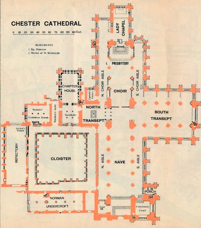 Katedrála v Chesteru, c20. století od John Bartholomew