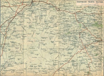 Dartmoor - Severní sekce, c20. století od John Bartholomew