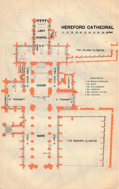 Herefordská katedrála, c20. století od John Bartholomew