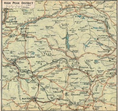 High Peak District, c20. století od John Bartholomew
