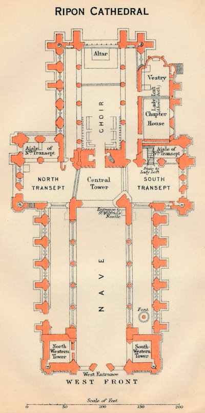 Katedrála Ripon, c20. století od John Bartholomew