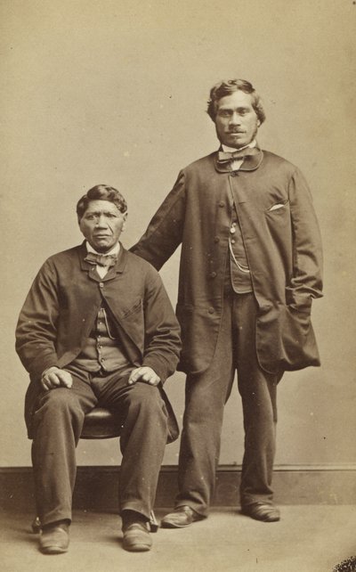 Takerei a Hapimana, kolem roku 1863 (tisk alba) od John Beattie