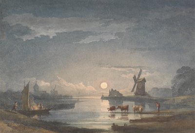 Měsíční svit na řece poblíž Brugg od John Berney Crome