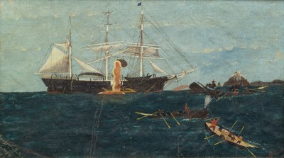 Kůra se vznáší nad billow, asi 1892 (olej na plátně) od John Bertoncini