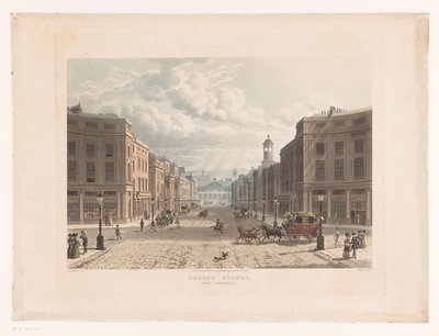 Pohled na Regent Street, Londýn z Picadilly Circus Regent Street, z Piccadilly (název na objektu) od John Bluck