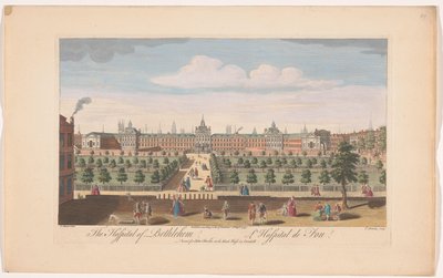 Pohled na Bethlem Royal Hospital v Londýně Nemocnice v Betlémě (název na předmětu) od John Bowles