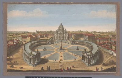 Pohled na náměstí svatého Petra a baziliku svatého Petra ve Vatikánu Kostel svatého Petra v Římě (název na předmětu) od John Bowles