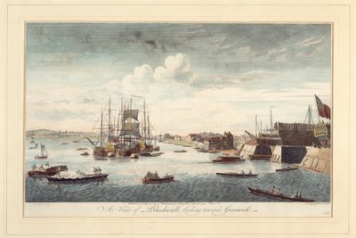 Pohled na Blackwall směrem ke Greenwichi od John Boydell