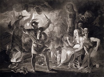 Macbeth, Tři čarodějnice a Hekaté, 1805 od John Boydell