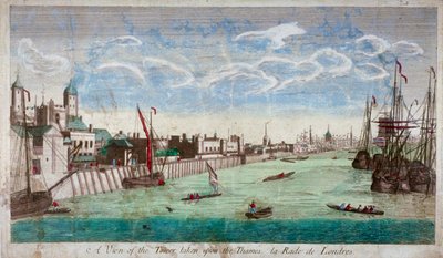 Pohled na Tower of London s loděmi na řece Temži, 1751 od John Boydell