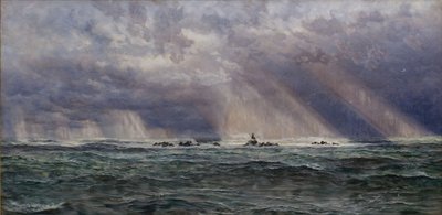 Severozápadní vichřice u majáku Longships, 1873. od John Brett