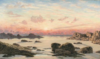 Bude Sands při západu slunce, 1874 od John Brett