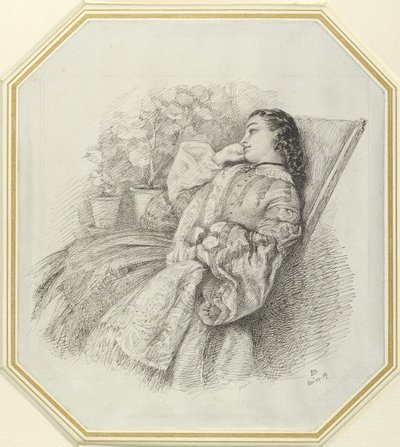 Georgina Hannay, 1859 (pero a černý inkoust na bílém papíře) od John Brett