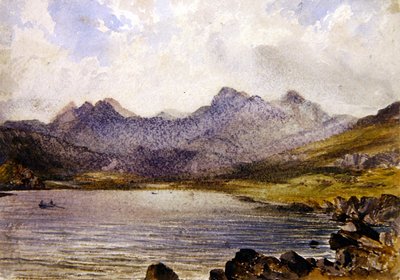 Poblíž Llyn Crafrant, Wales (akvarel na papíře) od John Brett
