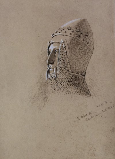 Černý princ (1330-76), 13. prosince 1859 (pero a inkoust na papíře) od John Brett