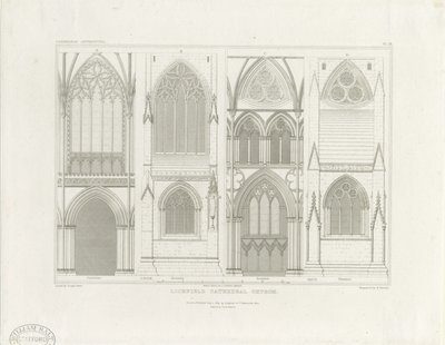 Interiér katedrály Lichfield - Nave and Choir: rytina, nd [c 1819] (tisk) od John Britton
