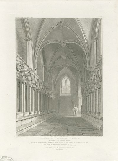 Interiér katedrály Lichfield - Vestibul of Chapter House: rytina, nd [c 1819] (tisk) od John Britton