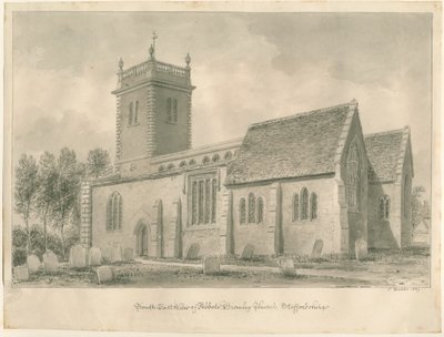 Abbots Bromley Church: sépiová kresba od John Buckler