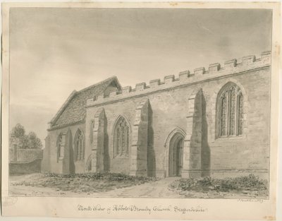 Kostel Abbots Bromley: sépiová kresba od John Buckler