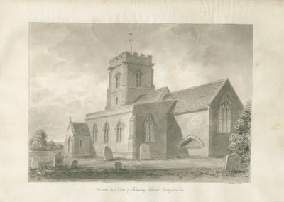 Aldridge Church: sépiová kresba, 1847 od John Buckler