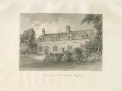 Aldridge Gymnázium: kresba v sépii, 1847 od John Buckler