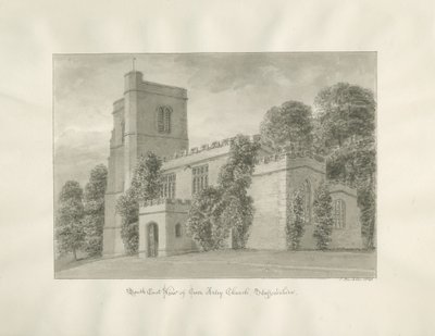 Arley Church: sépiová kresba od John Buckler