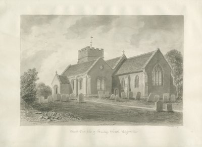 Armitage Church: sépiová kresba, 1823 od John Buckler