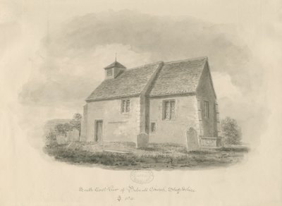 Bednall Church: sépiová kresba, 1841 od John Buckler
