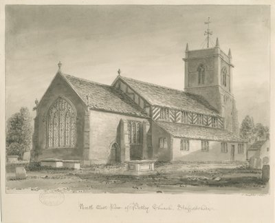 Betley Church: sépiová kresba, 1840 od John Buckler