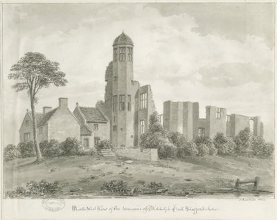 Biddulph Hall (starý): sépiová kresba od John Buckler