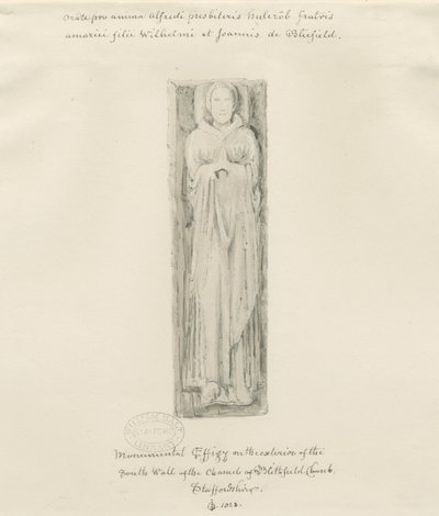 Blithfield Church - monumentální podobizna: tónovaná kresba, 1823 od John Buckler