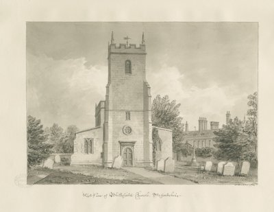 Blithfield Church: sépiová kresba od John Buckler