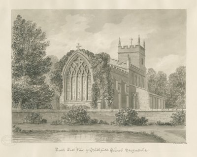 Blithfield Church: sépiová kresba od John Buckler