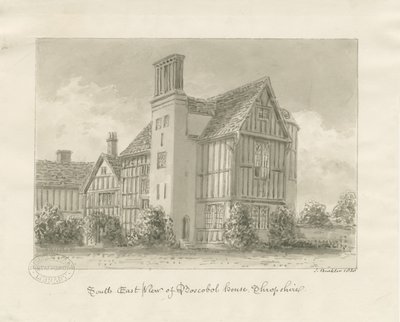 Boscobel House: sépie mytí od John Buckler
