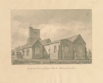 Buckinghamshire - Chenies Church: sépiová kresba, 1824 od John Buckler