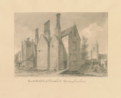 Buckinghamshire - Chenies Hall: sépiová kresba od John Buckler
