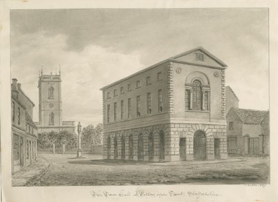 Burton-upon-Trent - Radnice: kresba sépie od John Buckler