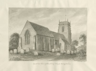 Bushbury Church: sépiová kresba od John Buckler