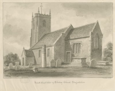 Chebsey Church: sépiová kresba od John Buckler