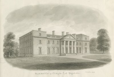 Chillington Hall: sépiová kresba od John Buckler