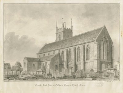 Colwich Church: sépiová kresba, 1841 od John Buckler