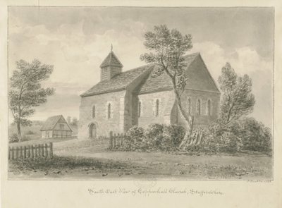 Coppenhall Church: sépiová kresba od John Buckler