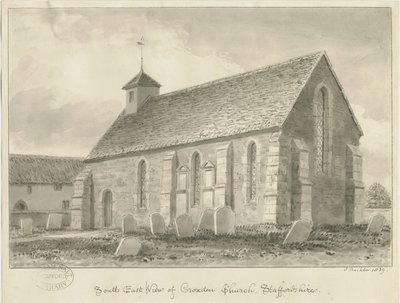Croxden - Vieraskappeli: seepiapiirustus od John Buckler