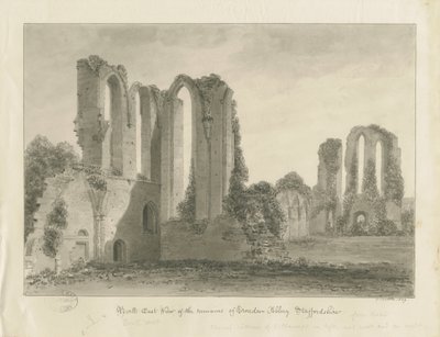 Croxden Abbey: sépiová kresba od John Buckler