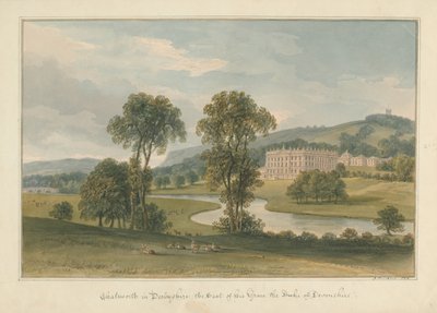 Derbyshire - Chatsworth Hall od John Buckler
