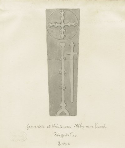 Dieulacres Abbey: sépiová kresba od John Buckler