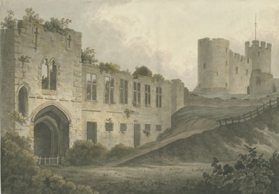 Dudley Castle – The Keep: malba akvarelem a [c 1820] od John Buckler